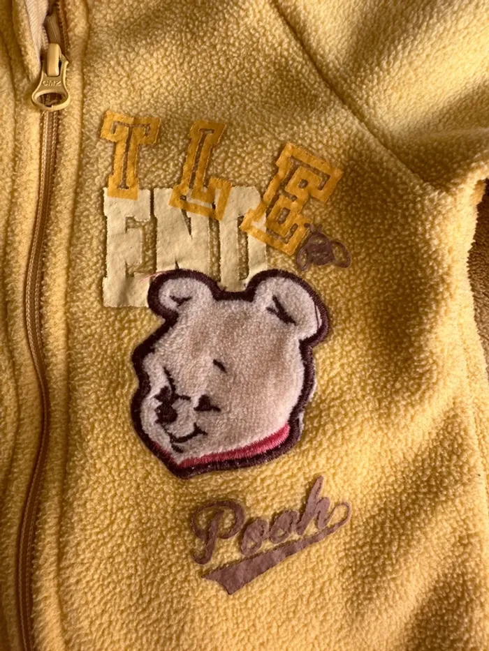 Surpyjamas Disney Winnie the pooh Jaune en polaire taille 1 mois - photo numéro 3