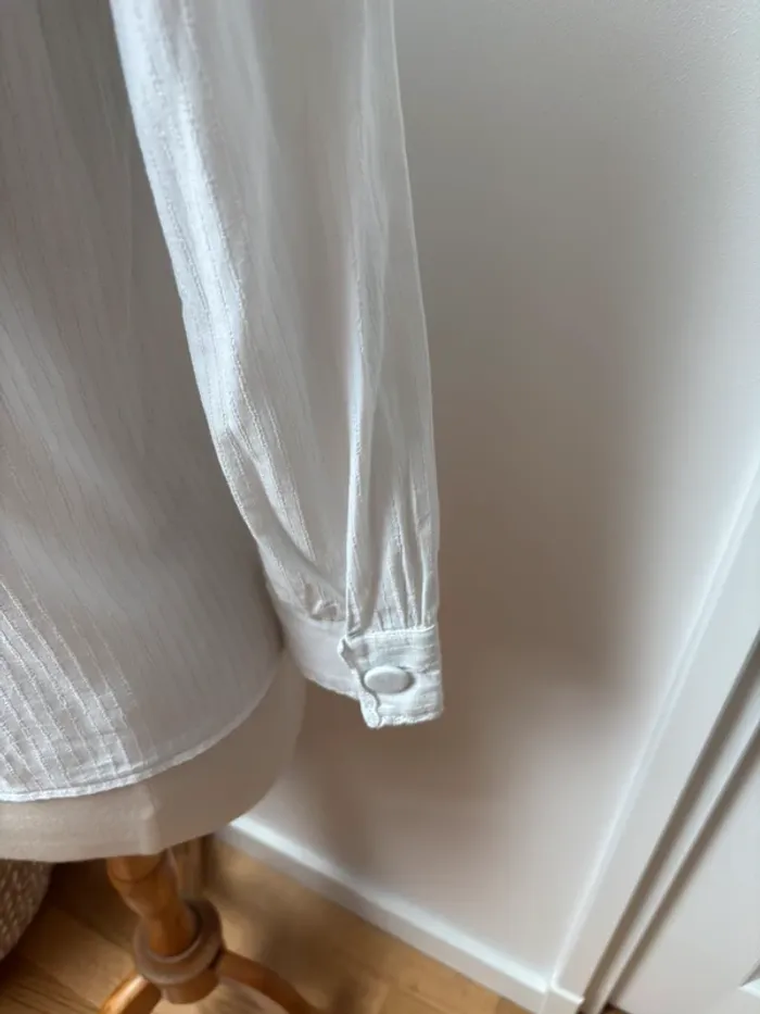 🤍 sublime blouse en coton blanc - Claudie Pierlot - T38 - photo numéro 11