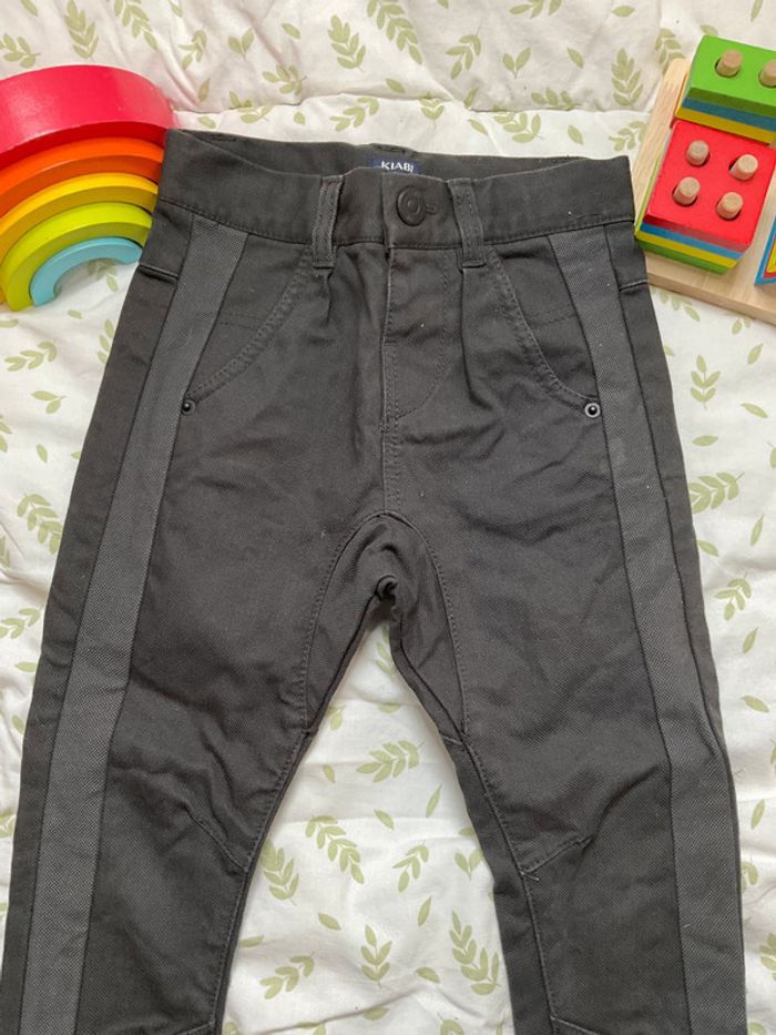 pantalon slim gris et noir taille réglable 3 ans kiabi - photo numéro 5