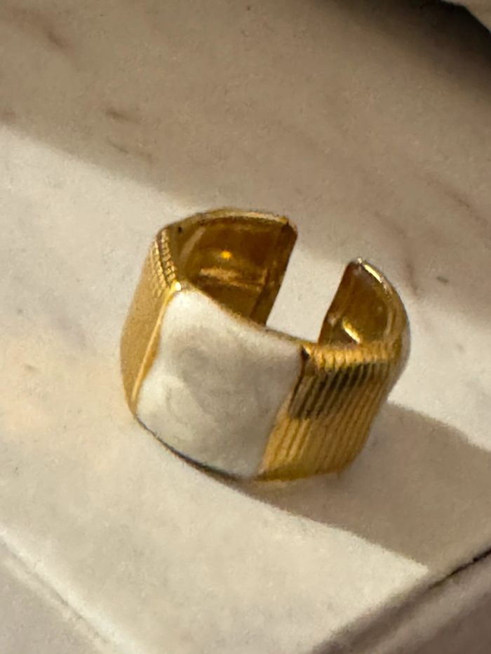 Large réglable résine écrue acier inoxydable or - photo numéro 3