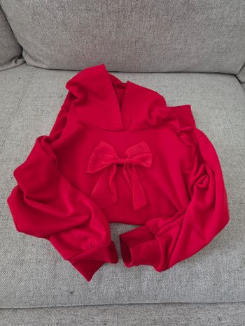 Sweat a capuche rouge fille  