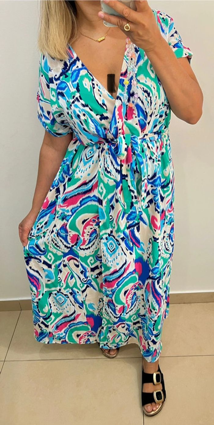 🦋Robe longue imprimée Taille M - photo numéro 2