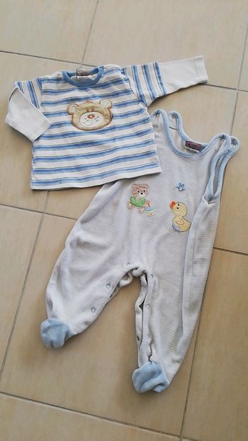 Ensemble salopette t-shirt manches longues Garçon 6 mois