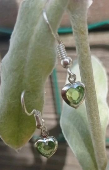 Boucles d'oreilles coeur vert
