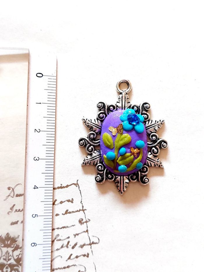 Magnifique pendentif style vintage victorien bohème - photo numéro 4