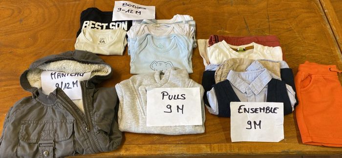 Lot vêtements 9 mois garçon
