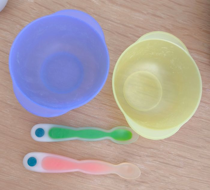 🌿 Lot de 2 bols bébé avec poignées + 2 cuillères thermosensible - Plastorex / Bébé Confort 🌿 - photo numéro 5