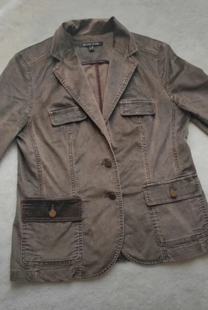Veste blazer en velours marron Saint Hilaire 42 - photo numéro 2