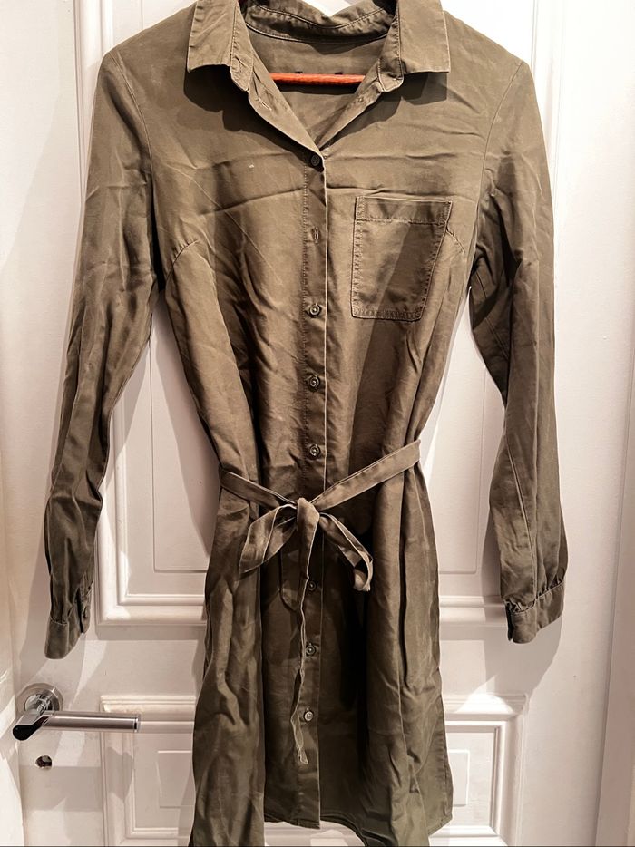 Robe chemise kaki