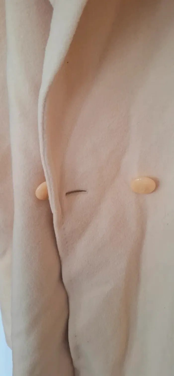 Manteau vintage en laine – Beige – coupe oversize très chaud - photo numéro 4