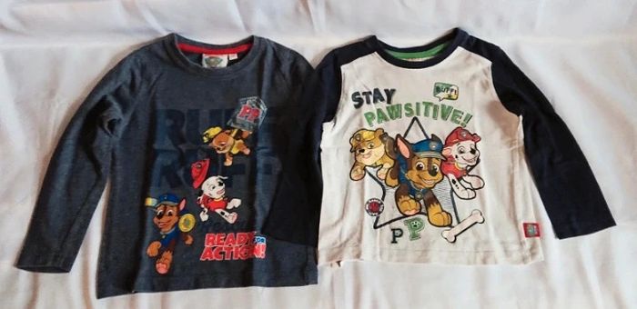 2 tee-shirt paw patrol manche longue.