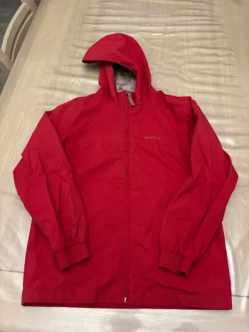 Coupe vent rouge intérieur gris 12 ans quechua