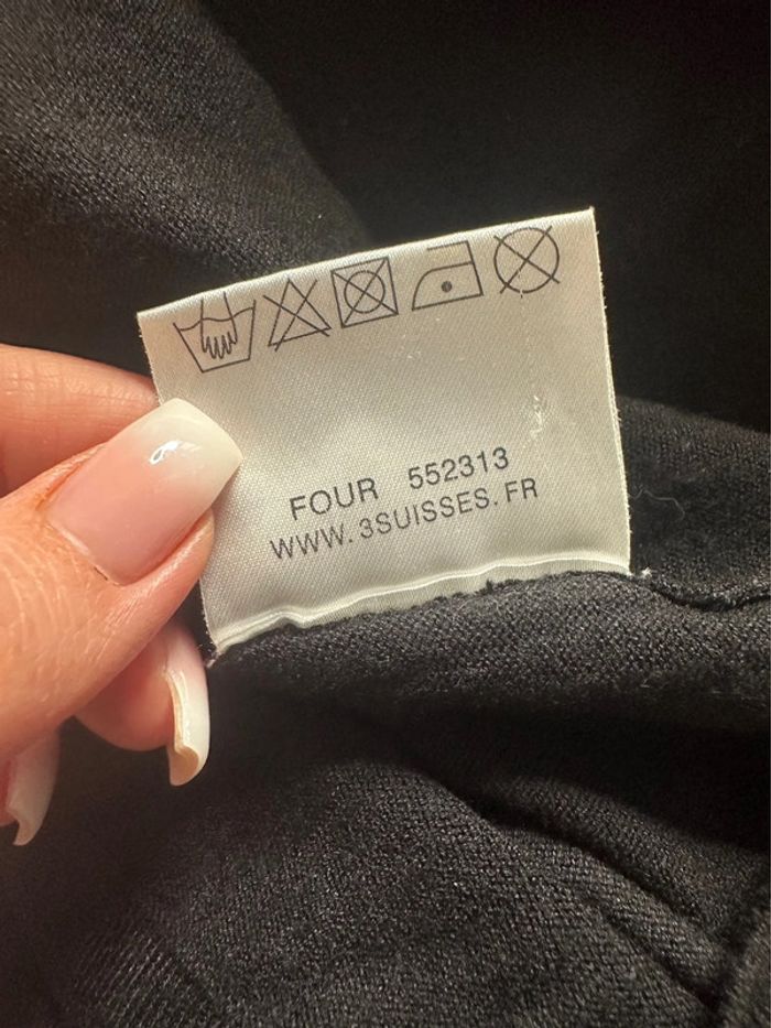 Pull noir ajouré broderies fleurs 3 Suisses Vintage T38/40 M/L - photo numéro 7