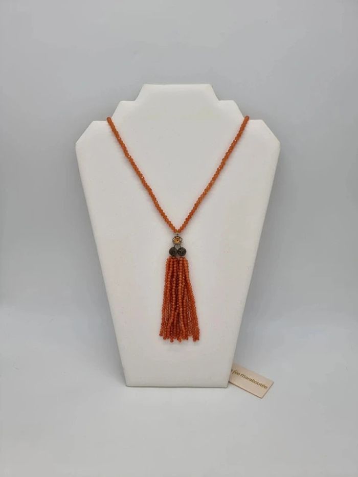 La fée maraboutée collier sautoir pieuvre en perles corail - photo numéro 2