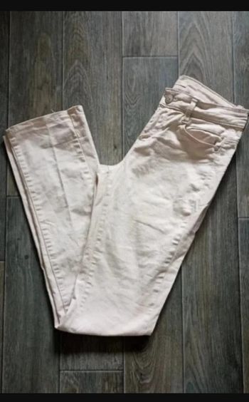 pantalon jean droit beige taille XS / 34 / 6·Très bon état·Camaïeu