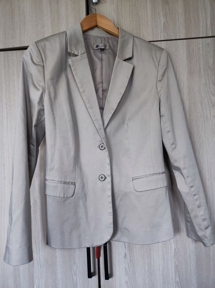 Veste blazer beige irisé 40 Kiabi