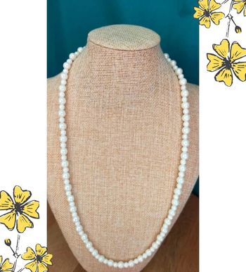 Collier vintage perles blanches effet nacré – Années 80/90