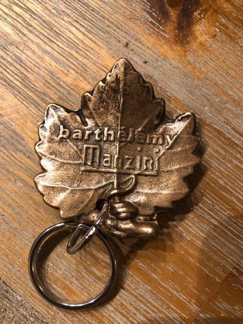 Porte clé feuille arbre Barthélémy Manzini rare