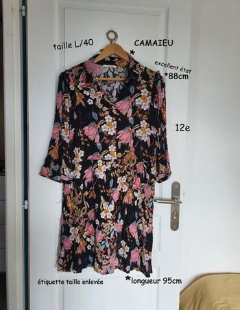 Robe chemise Camaïeu taille 40 fleurs 🌸  état impeccable