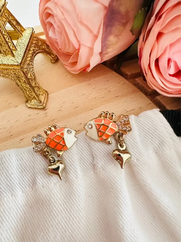 🐟Boucles d’oreilles poisson orange Betsey Johnson