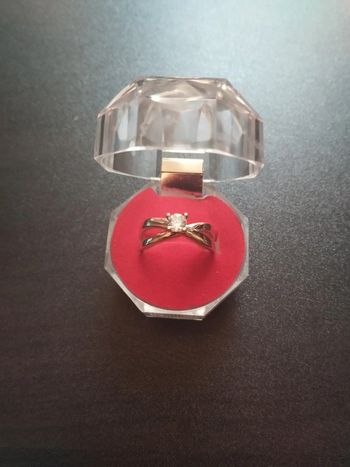 Bague vintage solitaire avec coffret cadeau