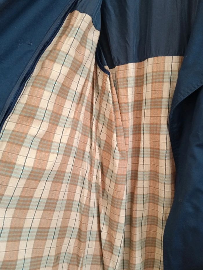 Trench long ceinturé bleu marine taille 48 - photo numéro 7