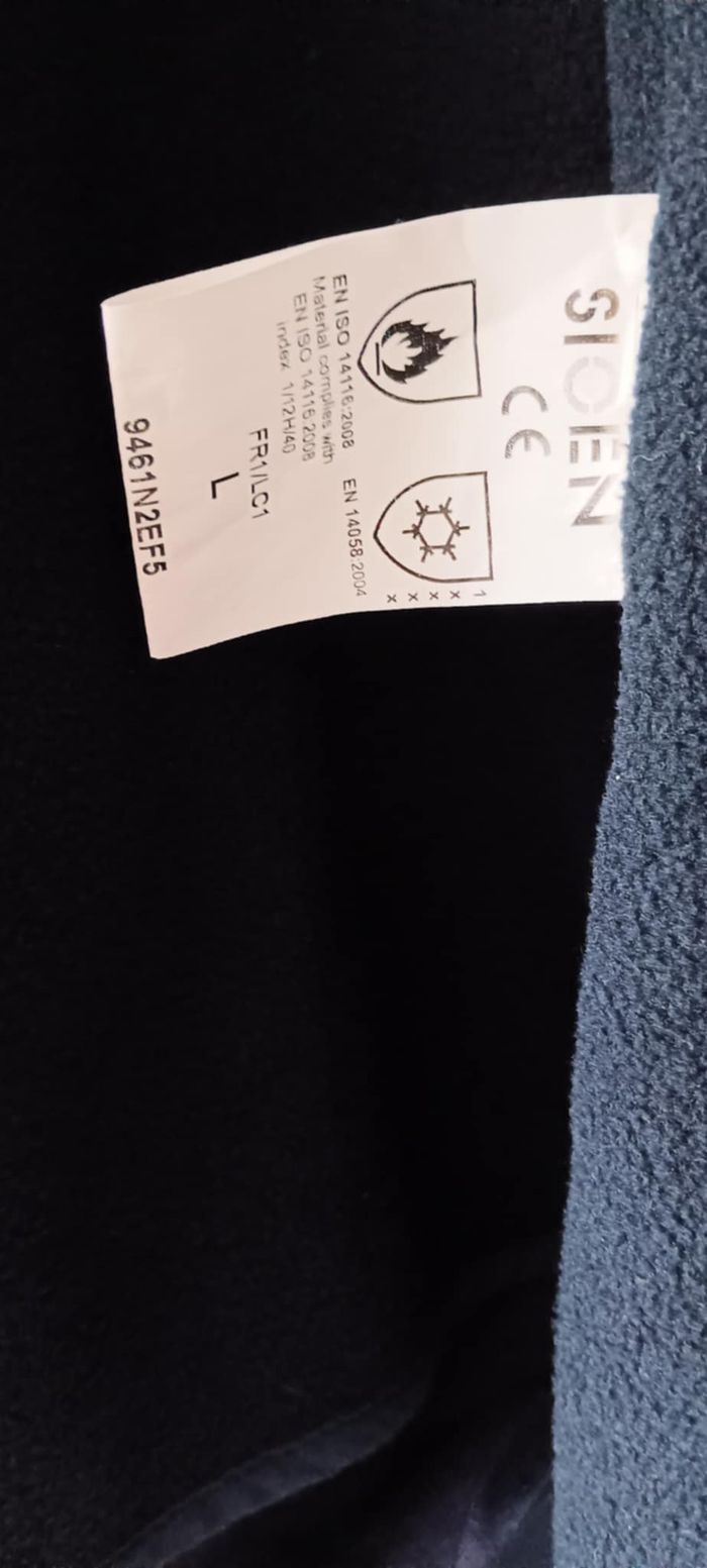 Parka de travail marine imperméable, ignifugé et antistatique SIOEN Taille L - photo numéro 9