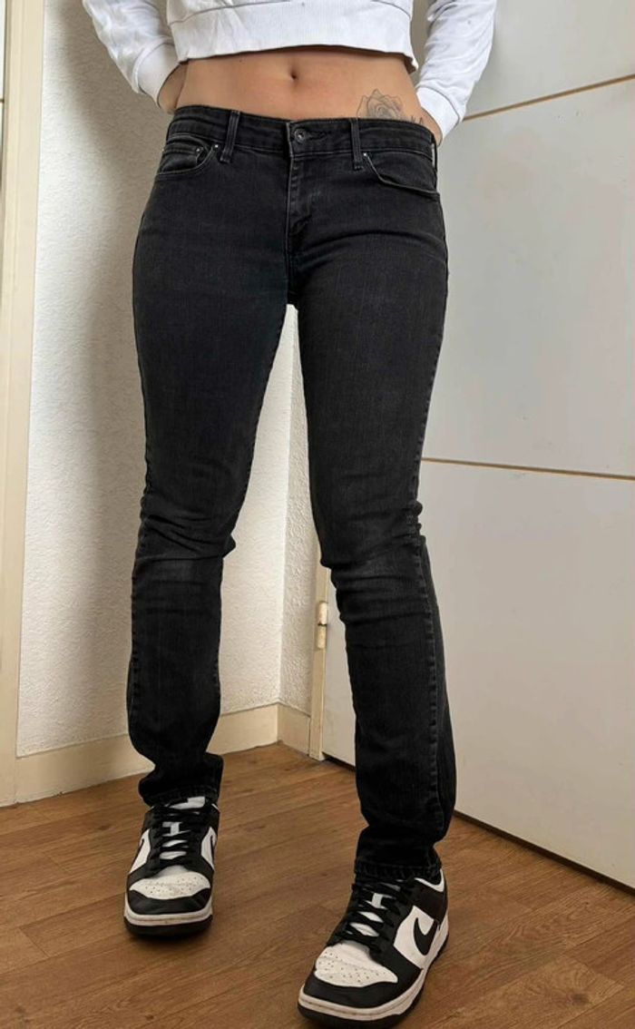 Jean Levi’s femme San Francisco noir gris anthracite demi curve skinny mi taille taille L/40 L32 00s