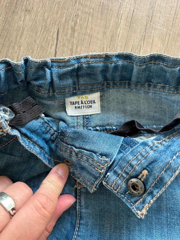 Lot 2 pantalon jean 9 mois - photo numéro 7
