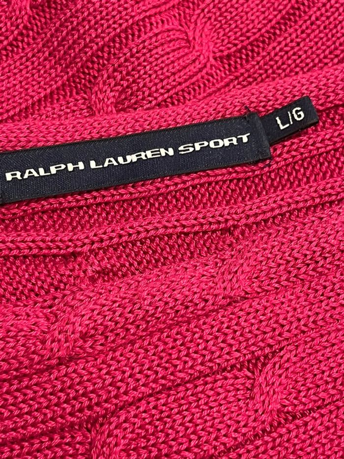 Pull à torsades fushia Ralph Lauren L - photo numéro 4