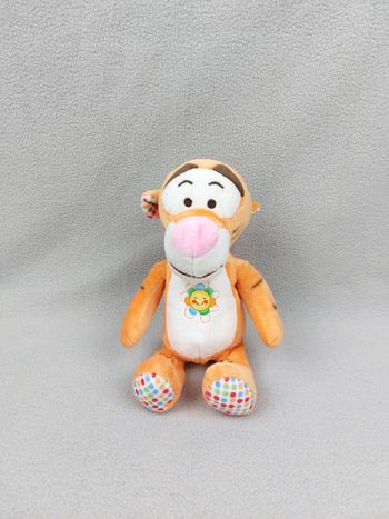 Peluche doudou Tigrou 25 cm orange fleurs sourire pois Disney Nicotoy TTBE