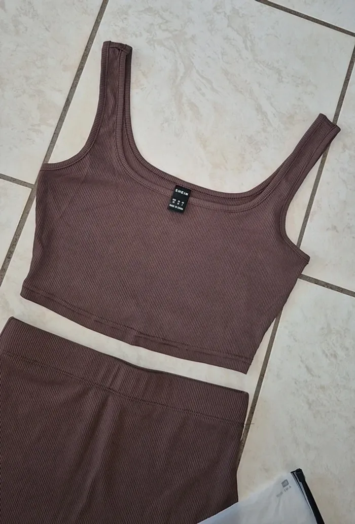 Ensemble Jupe longue et top Marron - photo numéro 7