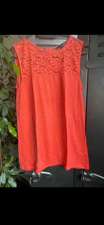 Magnifique haut sans manche, corail, taille L, Etam