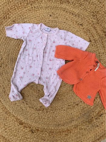 Fille 👧 Ensemble naissance pyjama liberty petit bateau + gilet