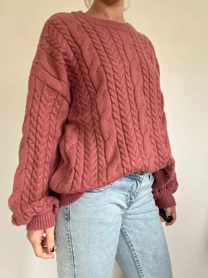 Pull torsadé vieux rose New Collection – Doux et cosy, taille unique (36-42), très bon état 💖 - photo numéro 6