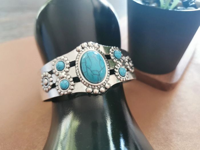 Bracelet femme style cowboy country turquoise