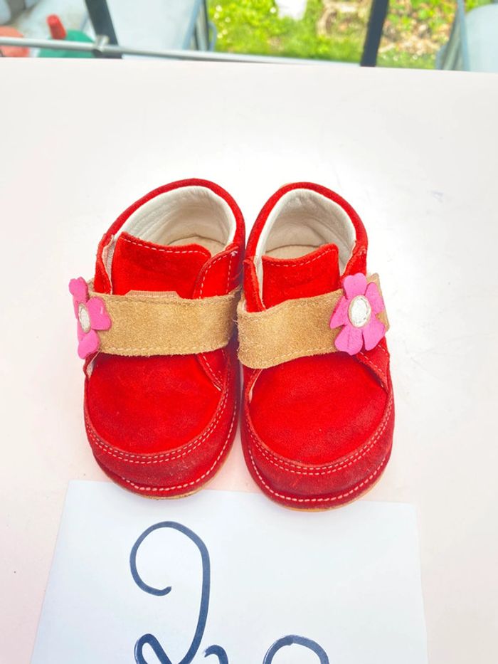 Bottines daim rouge chaussures timmo barefoot 20 - photo numéro 3