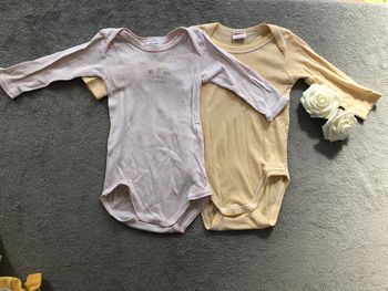 Lot de 2 bodys manches longues taille 6 mois