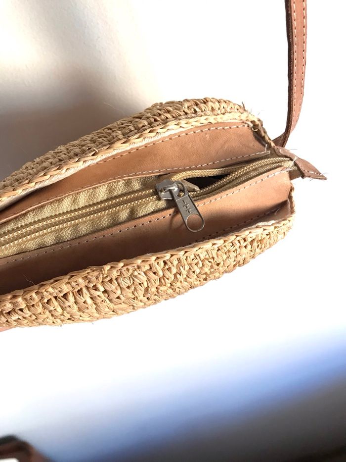 Petit sac en osier fait à Madagascar neuf avec étiquette - photo numéro 5