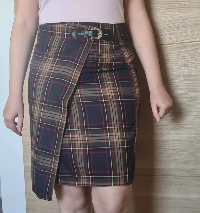 Jupe crayon carreaux
