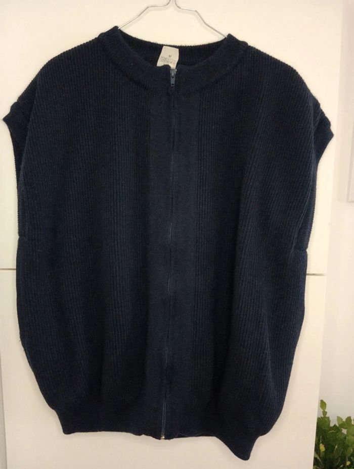 Gilet sans manches fourré marine taille 42 - photo numéro 3
