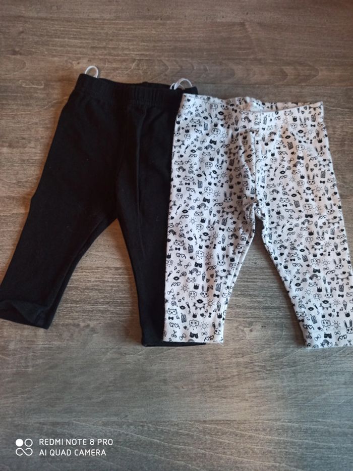 2 leggings 6 mois