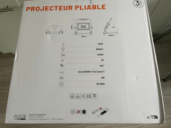Projecteur pliable Arlux filaire 8500 lumens 100W - photo numéro 4