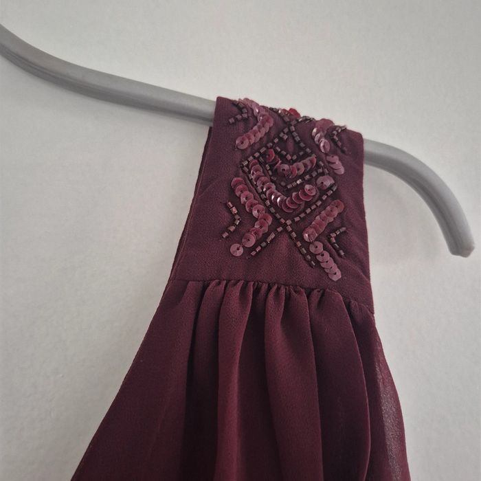 Robe bretelles large en tulle bordeaux neuve - Kiabi - Taille L : 40 - photo numéro 7