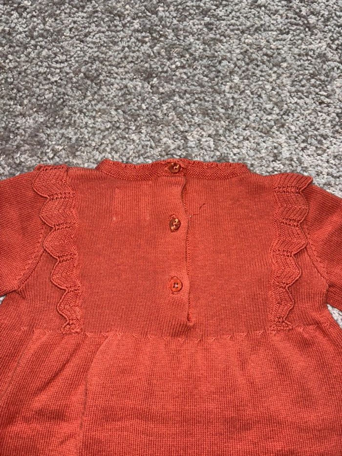 🌺Robe manche longue en maille brique avec effet tricot Taille 6mois/68cm🌺 - photo numéro 6