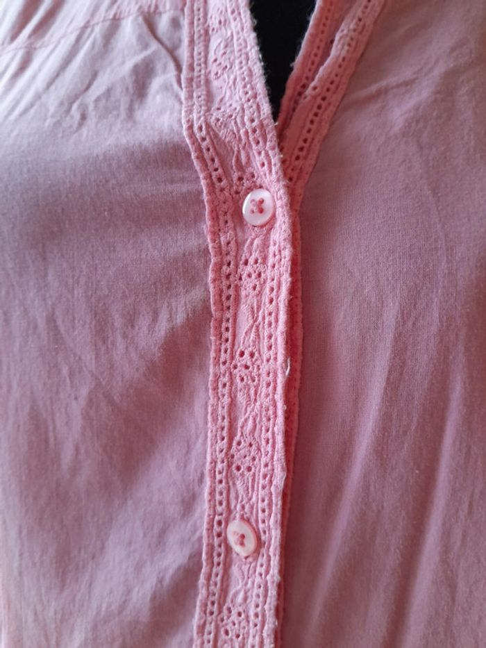 Chemise rose Vintage taille m broderie - photo numéro 5