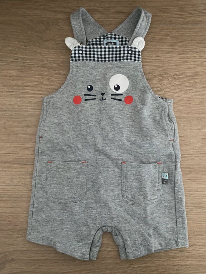 Ensemble salopette short et t-shirt 9 mois - photo numéro 2