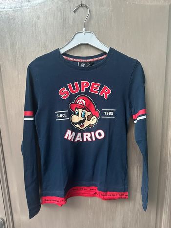 T-shirt super Mario 12 ans marine et rouge