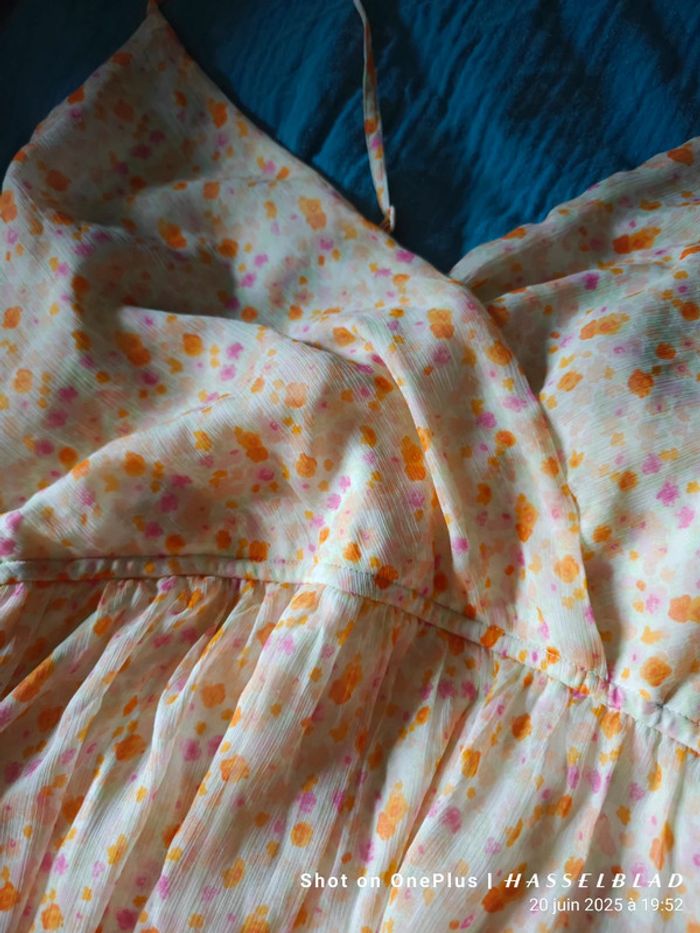 Belle robe d'été fleurie jaune et orange - photo numéro 11