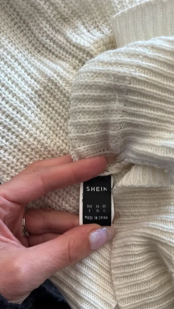 💕 pull crème côtelé dos dentelle taille 36 s - photo numéro 4